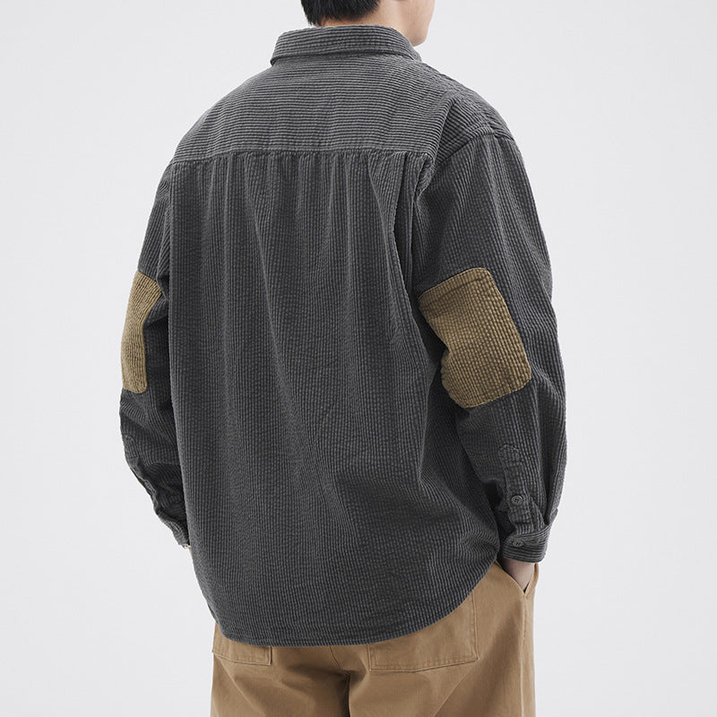 American Retro Patchwork Fashion Brand Casual Jacket For Men