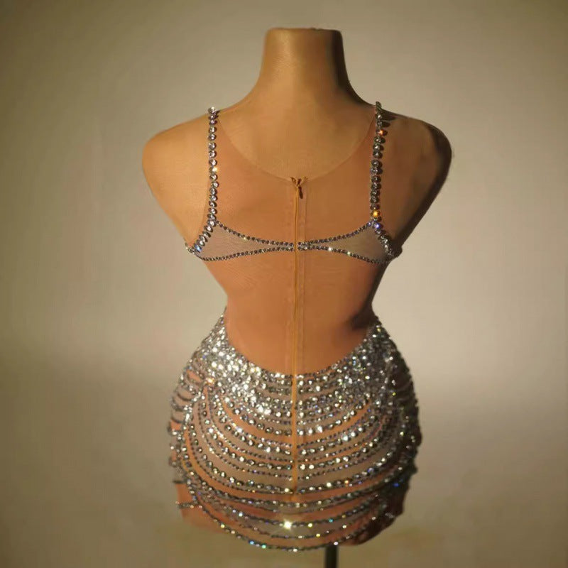 Women's Full Diamond Sling For Performance Bar Slim Fit Skirt