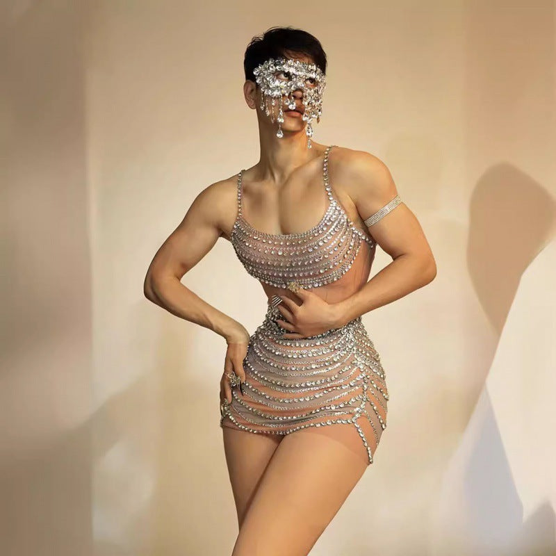 Women's Full Diamond Sling For Performance Bar Slim Fit Skirt